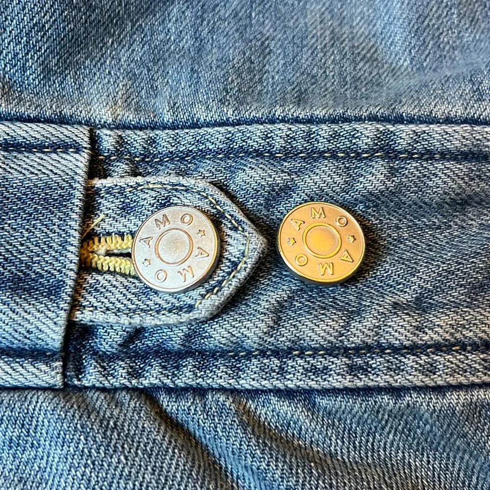 AMO Denim Skip Romper short sleeve light wash XL NWT casual carefree - Picture 4 of 16